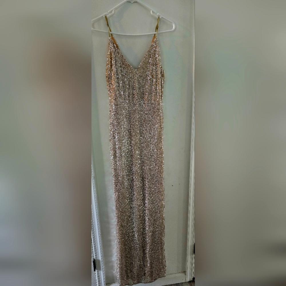 Gold Sequence Formal Dress